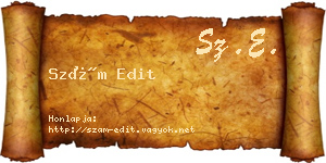 Szám Edit névjegykártya